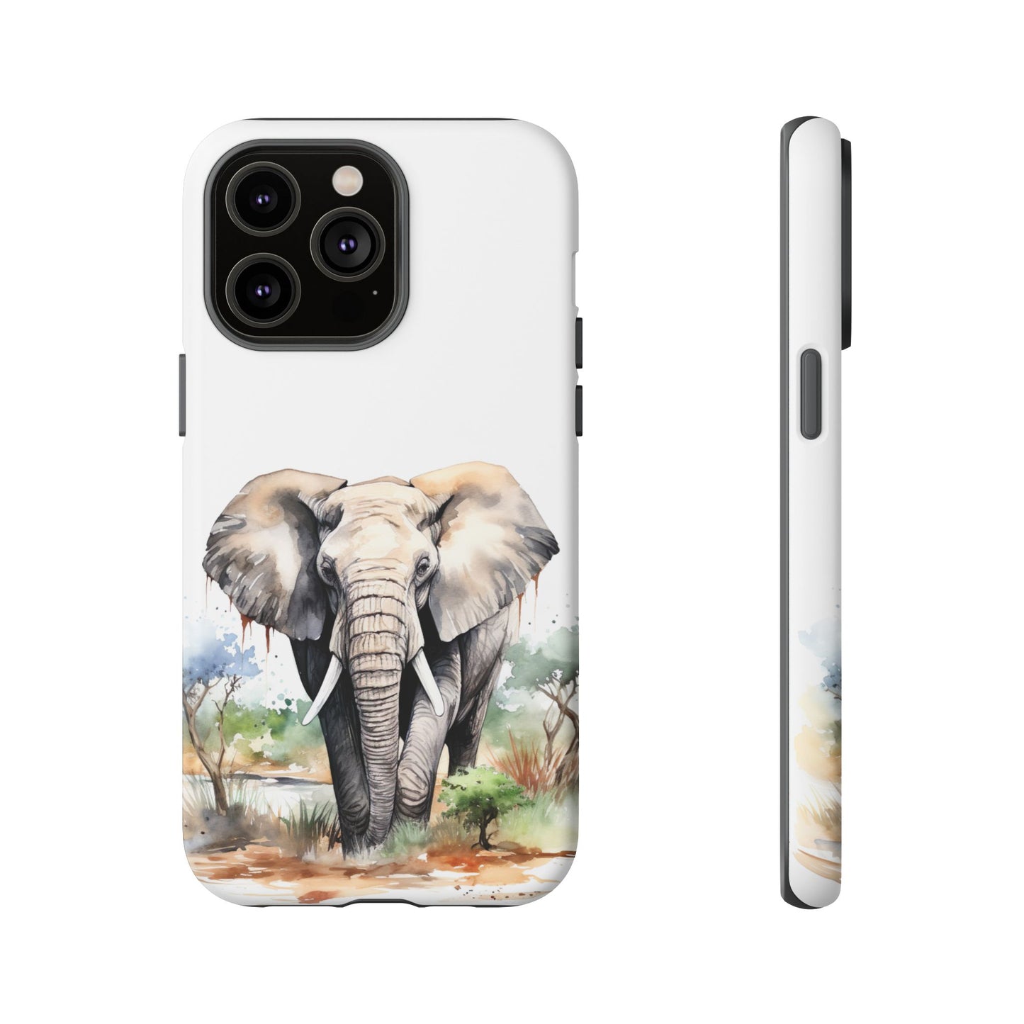 Safari Watercolor Elephant Mobile Cover – Artistic Wildlife Design