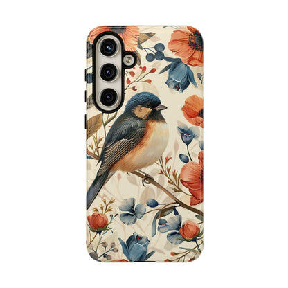 Floral Bird Phone Case - Elegant Nature-Inspired Cover for iPhone, Samsung & Google Pixel