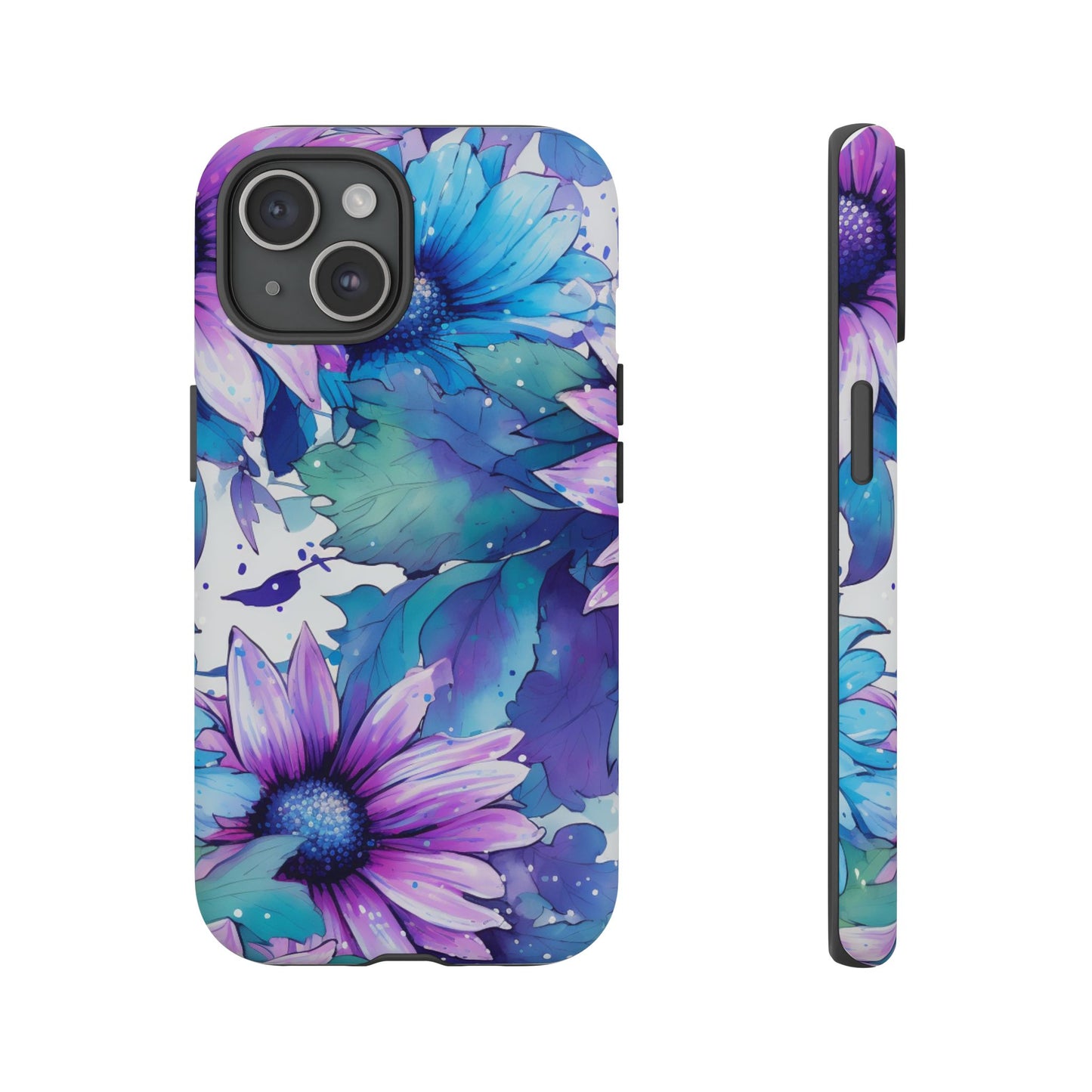 Dreamy Blue & Purple Floral Watercolor Mobile Case