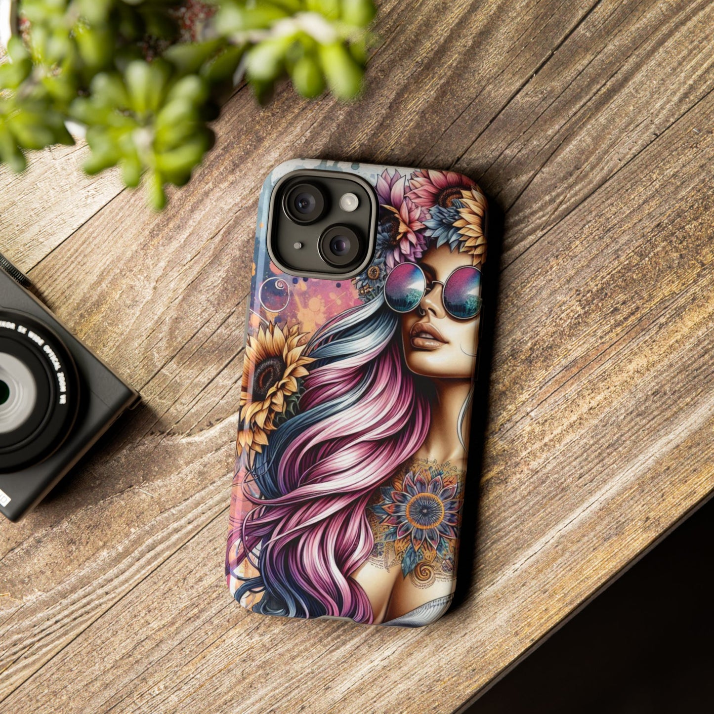 Bohemian Sunflower Queen – Retro Floral Fantasy Mobile Cover