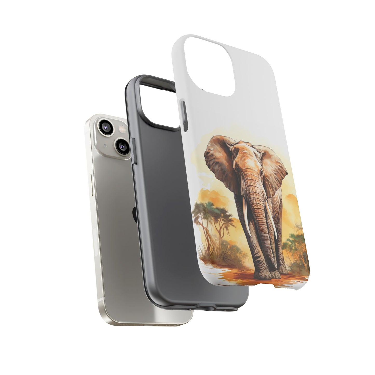 Safari Elephant Watercolor Mobile Cover – Majestic Wildlife Art
