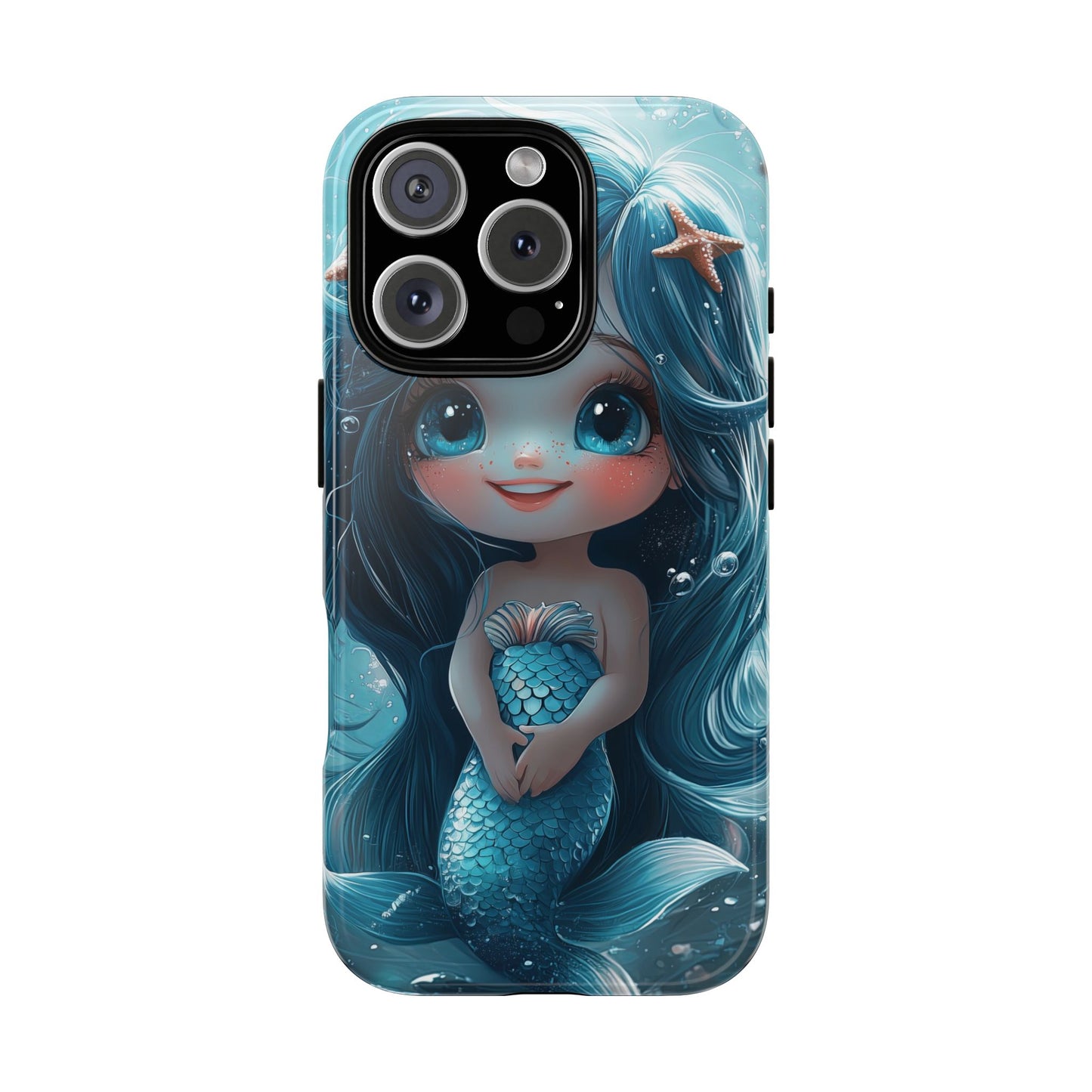 Bubble Bliss - Cute Chibi Mermaid Ocean Phone Case for iPhone, Samsung & Pixel