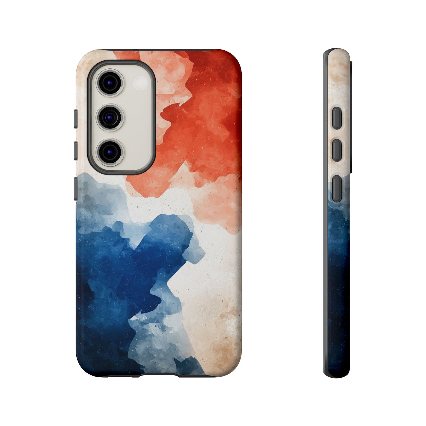 Crimson & Cobalt – Abstract Watercolor Splash Phone Case for iPhone, Google Pixel, Samsung