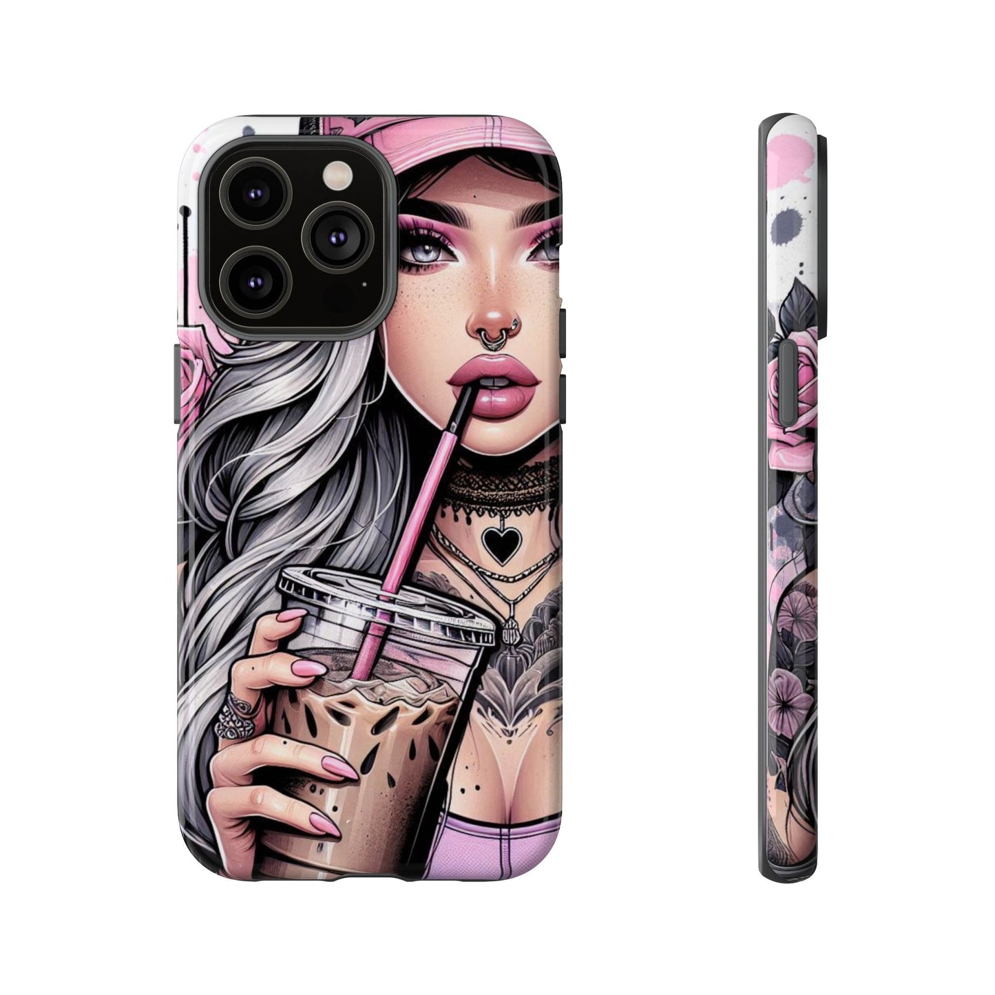 Pink Aesthetic Rebel – Iced Coffee & Inked Beauty Mobile Cover