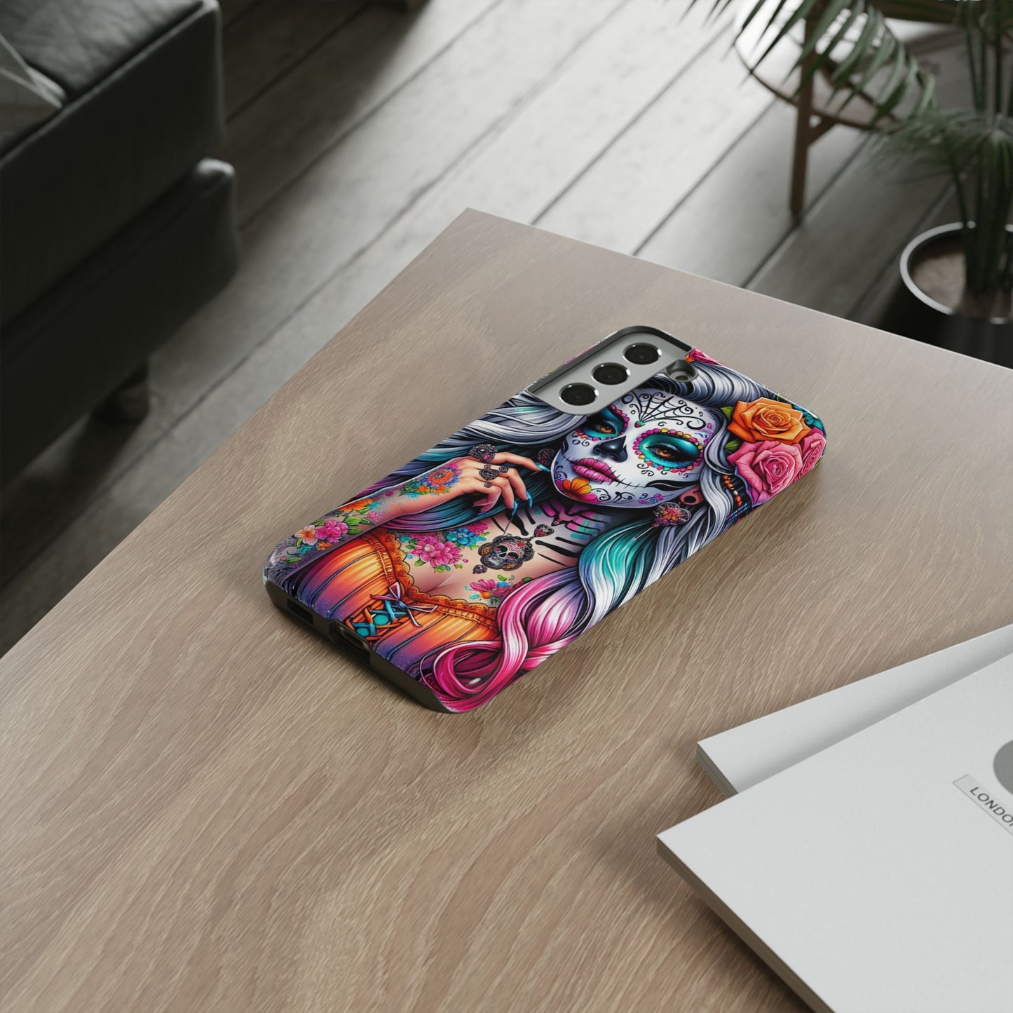 Sugar Skull Goddess – Día de los Muertos Floral Queen Mobile Cover