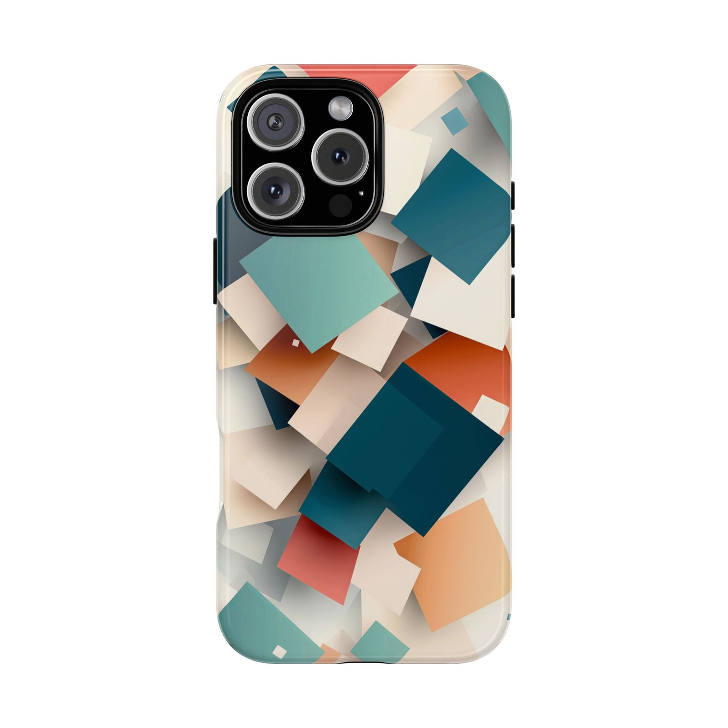 Geometric Cascade – Modern Abstract Blocks Phone Case – iPhone, Google Pixel, Samsung