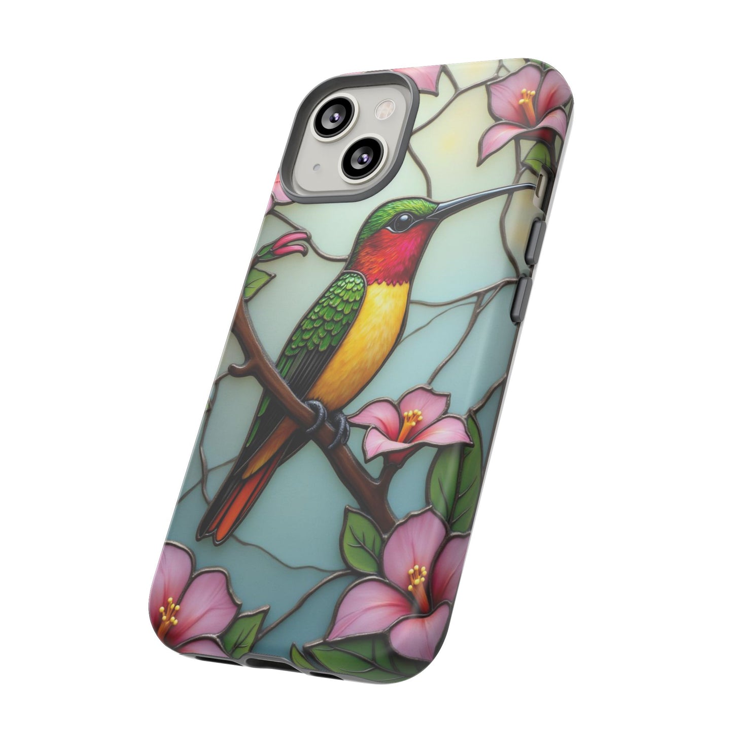Elegant Hummingbird with Floral Mosaic | Artistic Nature Design