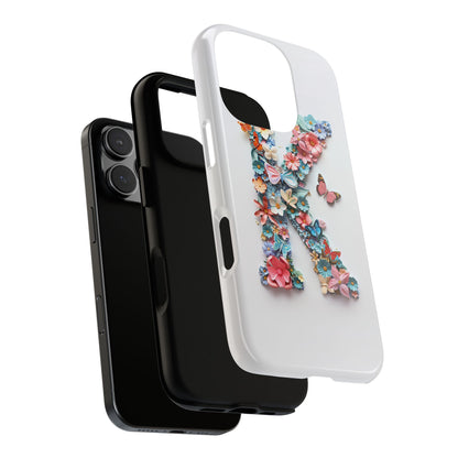 Floral Letter K Phone Case – Personalized Aesthetic Cover for iPhone, Samsung & Google Pixel