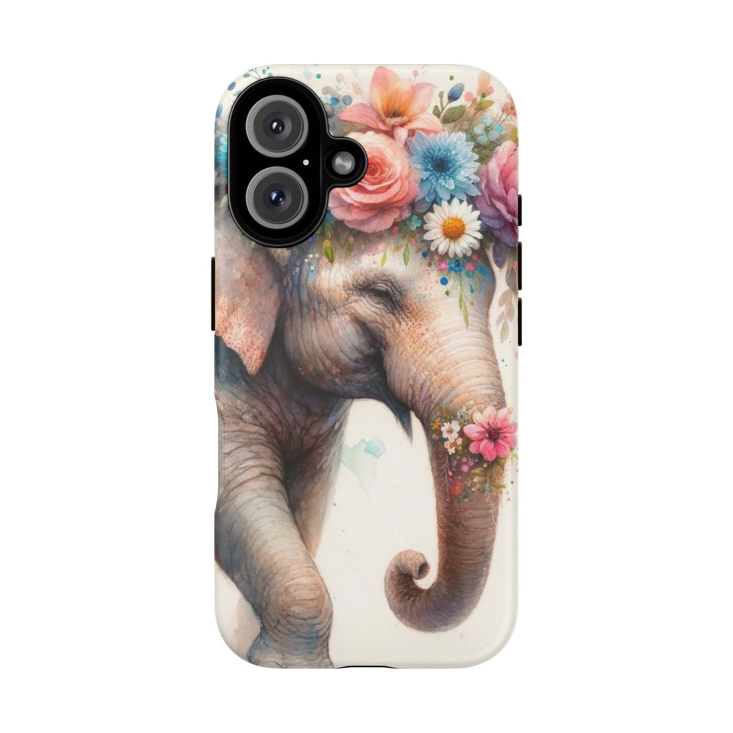 Joyful Floral Elephant Mobile Cover – Whimsical Watercolor Art
