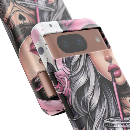 Pink Aesthetic Rebel – Iced Coffee & Inked Beauty Mobile Cover
