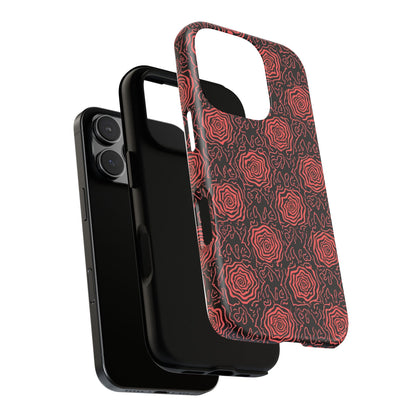 Red roses abstract geometric seamless pattern design