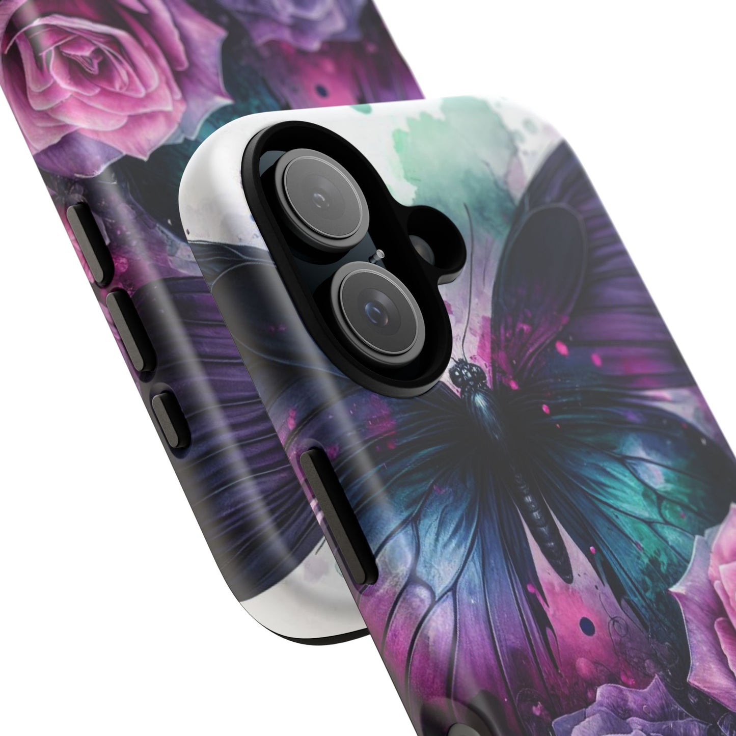 Mystic Bloom – Vibrant Butterfly & Rose Art Mobile Cover