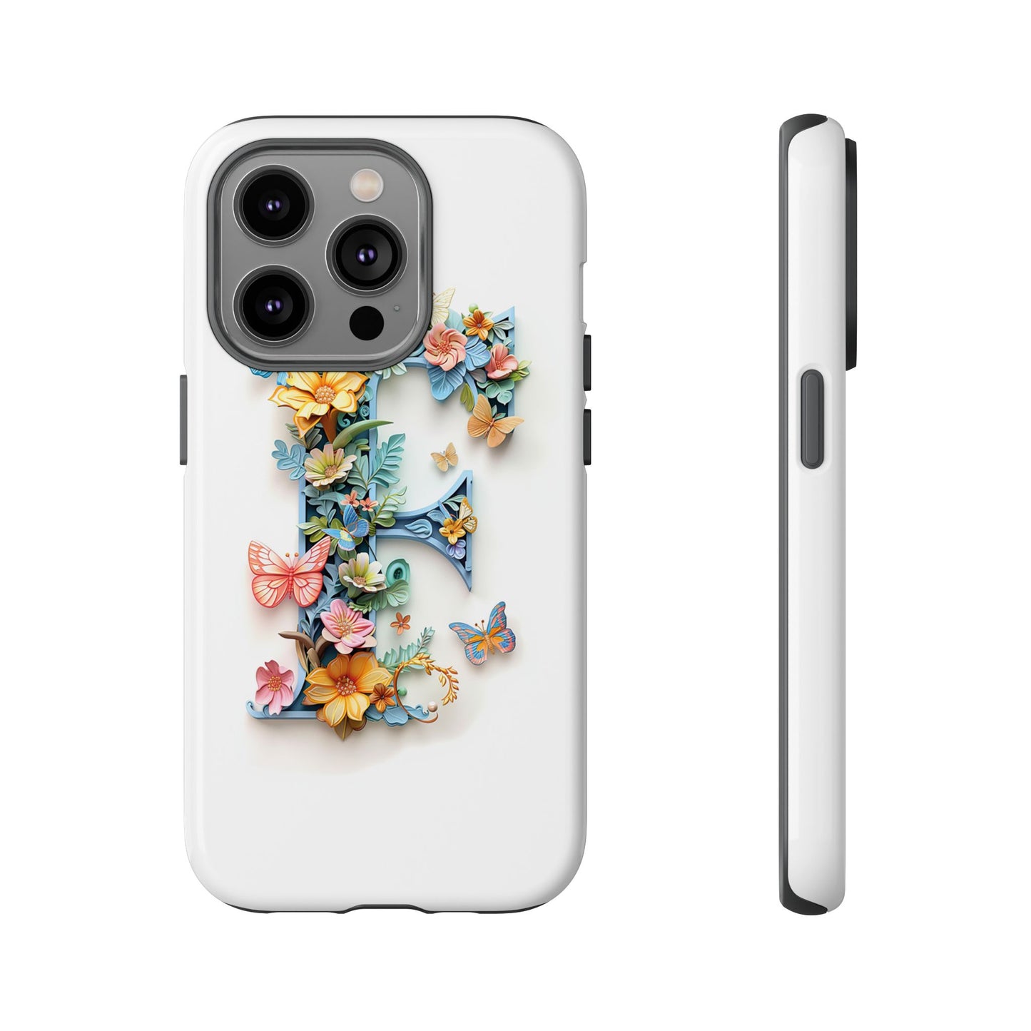 Floral Letter F Phone Case – Personalized Aesthetic Cover for iPhone, Samsung & Google Pixel