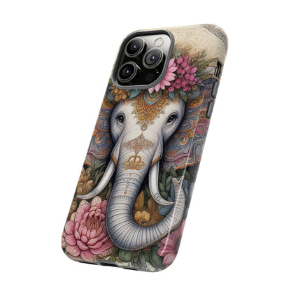 Elegant Floral Elephant Mobile Cover – Royal Mandala Art