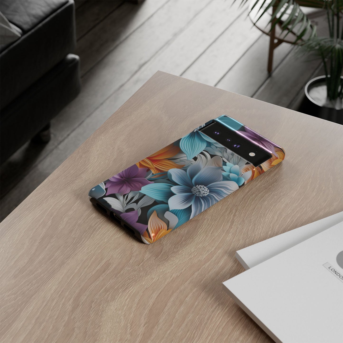 Elegant 3D Floral Bloom Mobile Case – Vivid & Artistic
