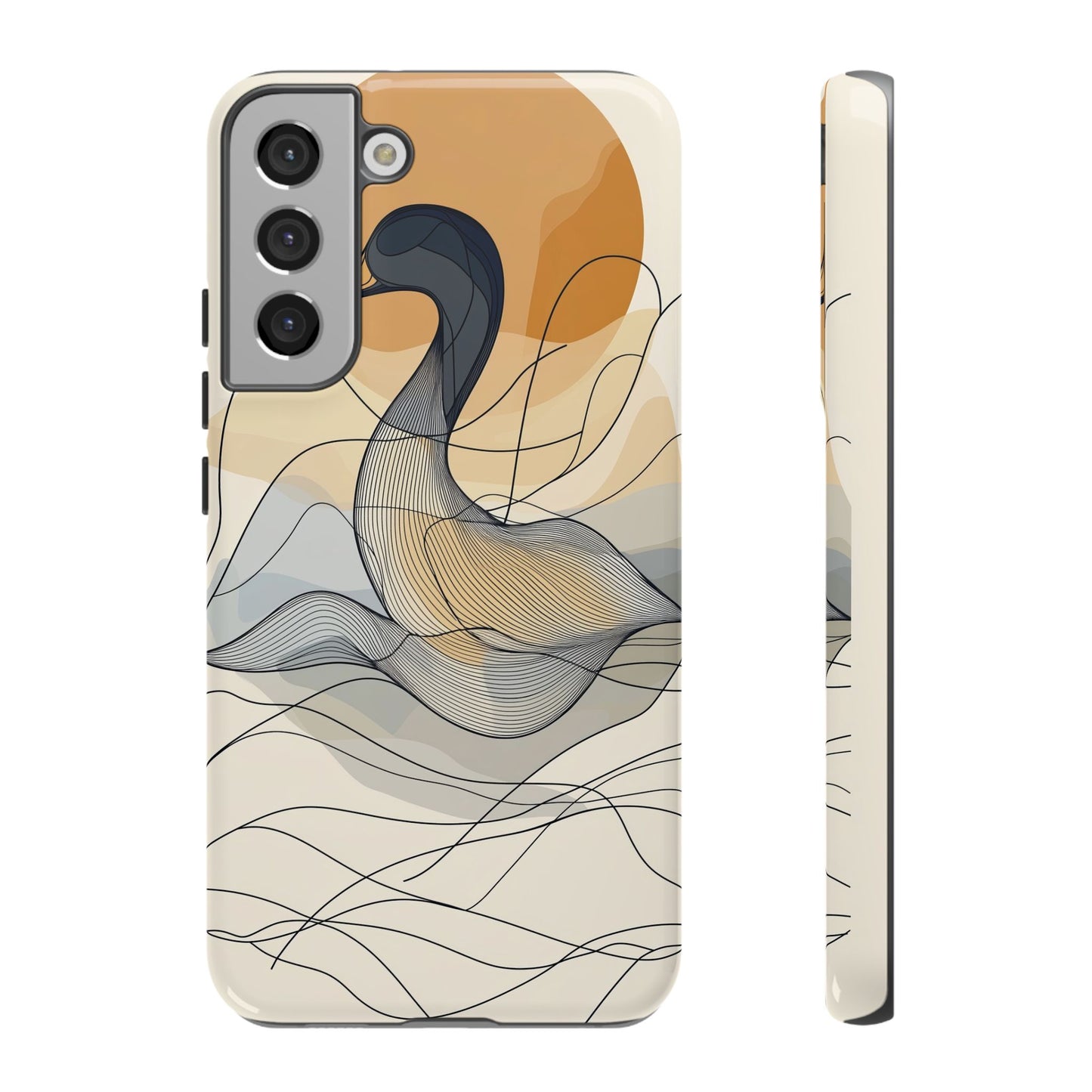 Serenity in Motion: The Abstract Swan Phone Case for iPhone, Samsung & Pixel