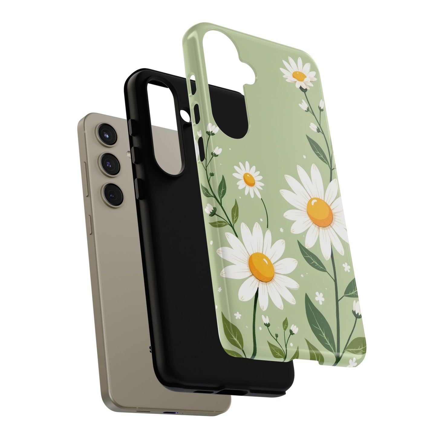 Green Floral Case, Daisy Pattern Design, Iphone Case Design, Perfect Gift For Her