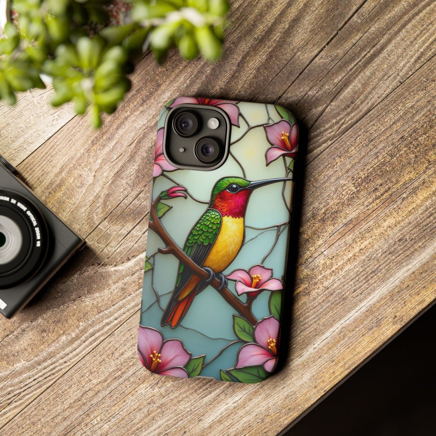 Elegant Hummingbird with Floral Mosaic | Artistic Nature Design
