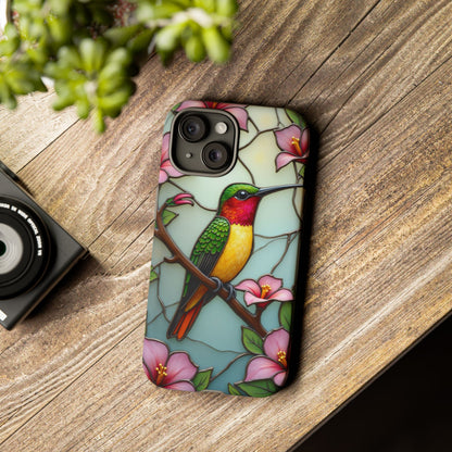 Elegant Hummingbird with Floral Mosaic | Artistic Nature Design