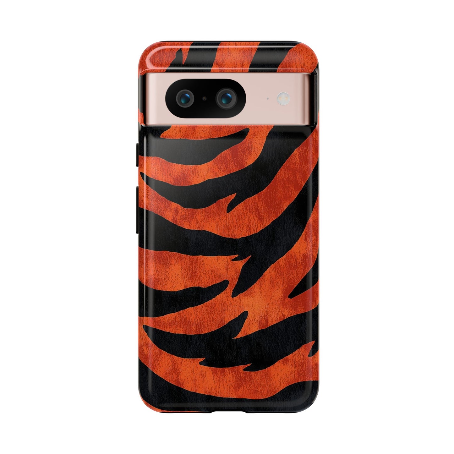 Fiery Orange & Black Tiger Stripes Phone Case for iPhone, Samsung & Google Pixel