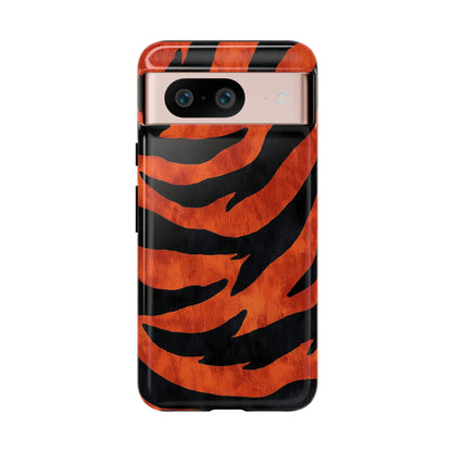Fiery Orange & Black Tiger Stripes Phone Case for iPhone, Samsung & Google Pixel