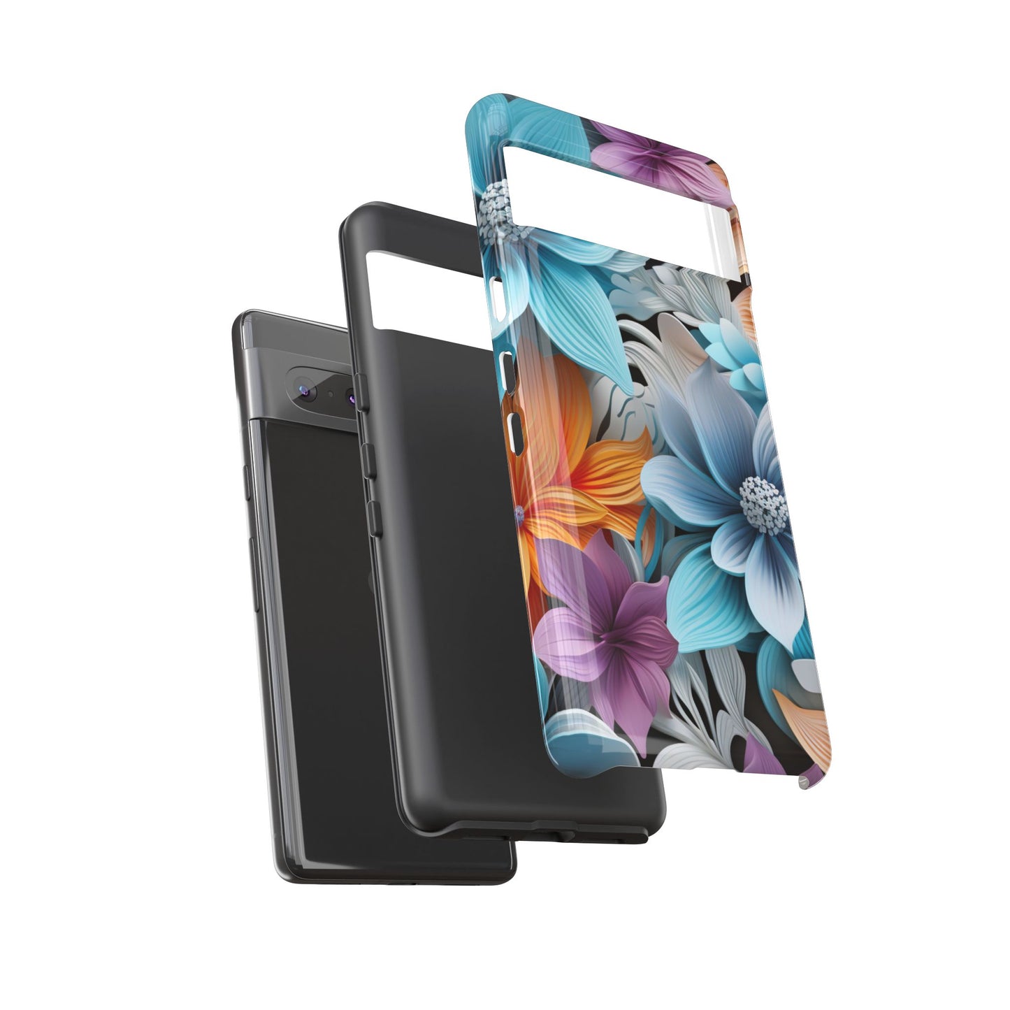 Elegant 3D Floral Bloom Mobile Case – Vivid & Artistic