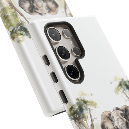 Serene Jungle Elephant Mobile Cover – Watercolor Wildlife Design