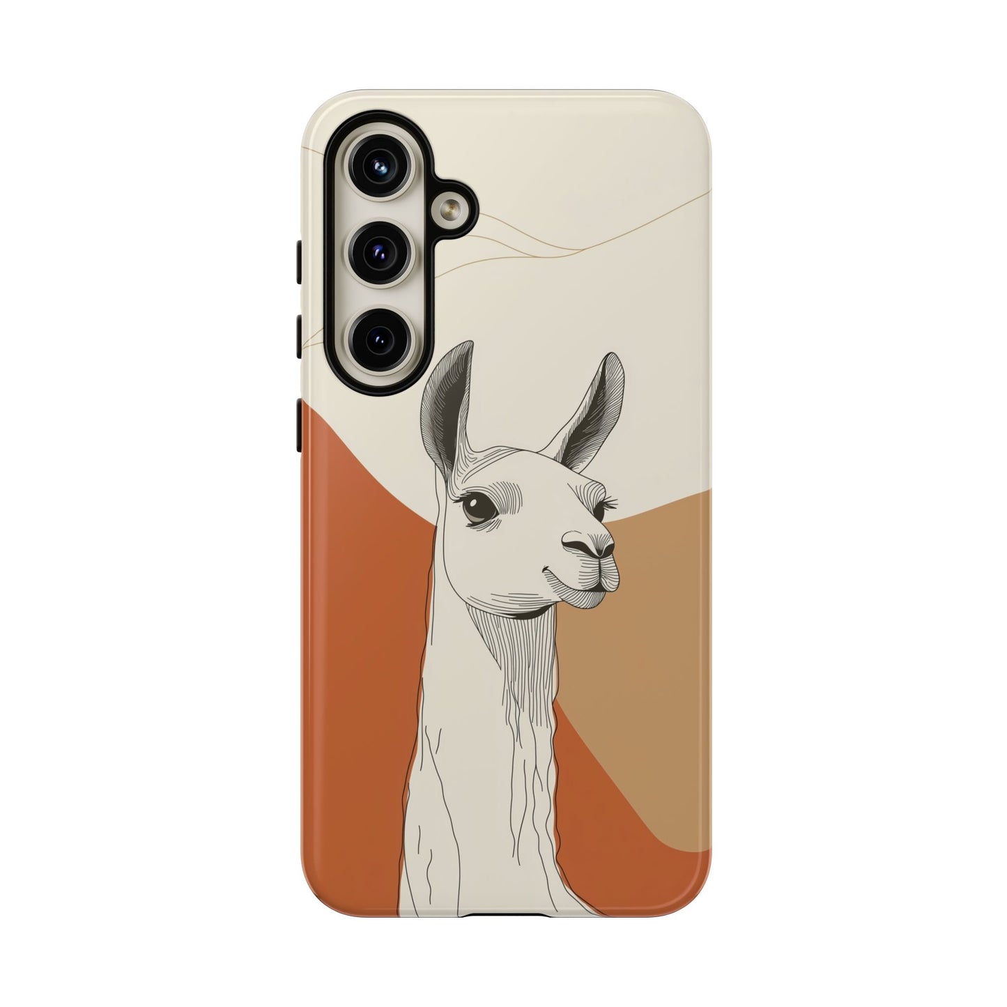 Desert Calm: Minimalist Llama Art Print Phone Case for iPhone, Samsung & Pixel