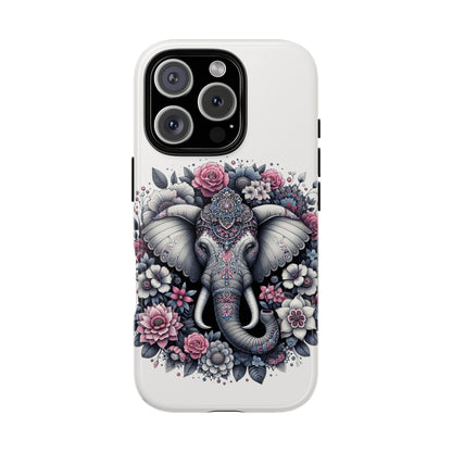 Ornate Floral Elephant Mobile Cover – Elegant Bohemian Art