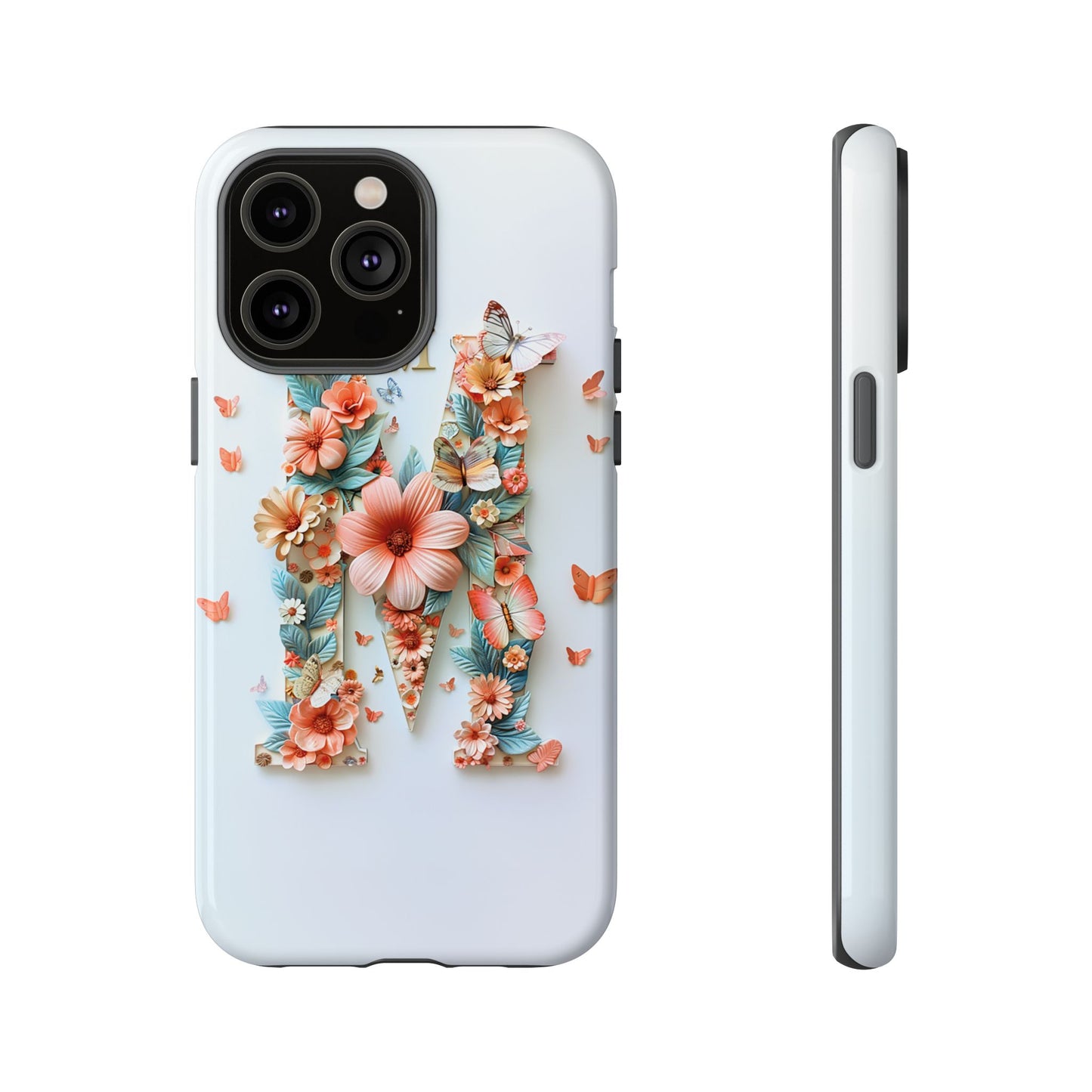 Floral Letter M Phone Case – Personalized Aesthetic Cover for iPhone, Samsung & Google Pixel