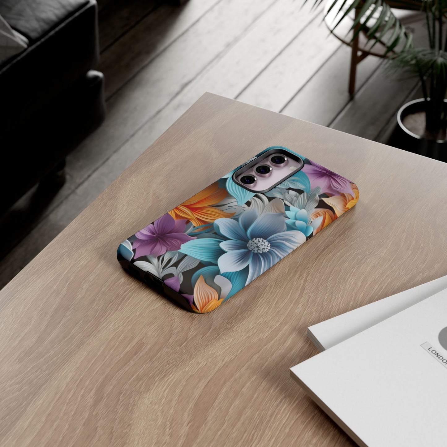 Elegant 3D Floral Bloom Mobile Case – Vivid & Artistic
