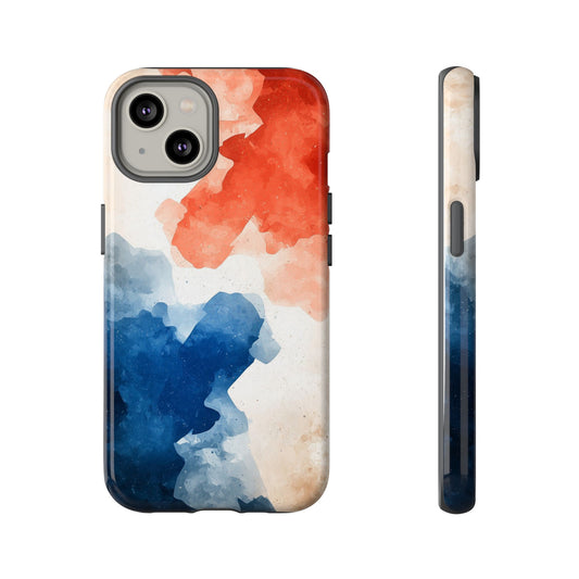 Crimson & Cobalt – Abstract Watercolor Splash Phone Case for iPhone, Google Pixel, Samsung