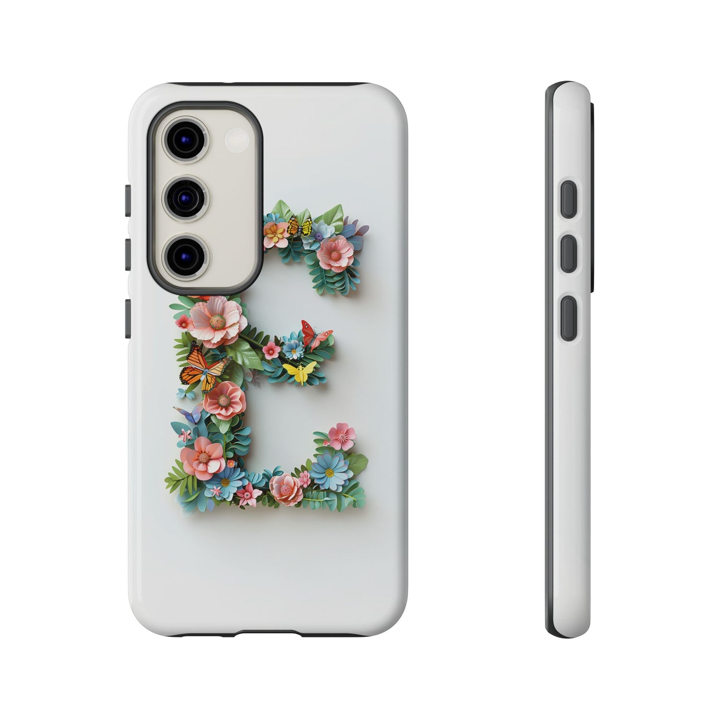 Floral Letter E Phone Case – Personalized Aesthetic Cover for iPhone, Samsung & Google Pixel
