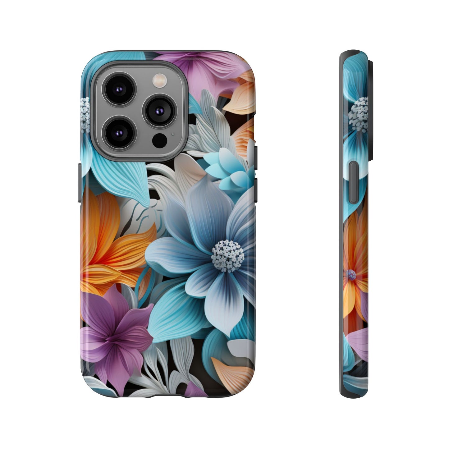 Elegant 3D Floral Bloom Mobile Case – Vivid & Artistic