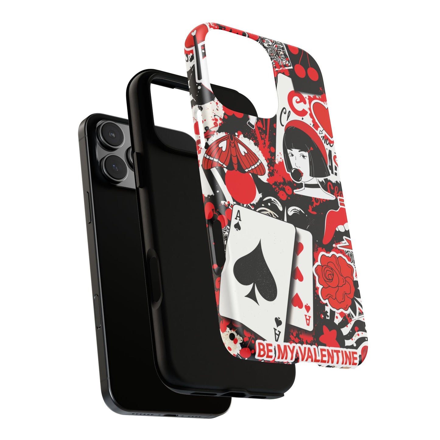 Bold Red & Black Ace Card Phone Case