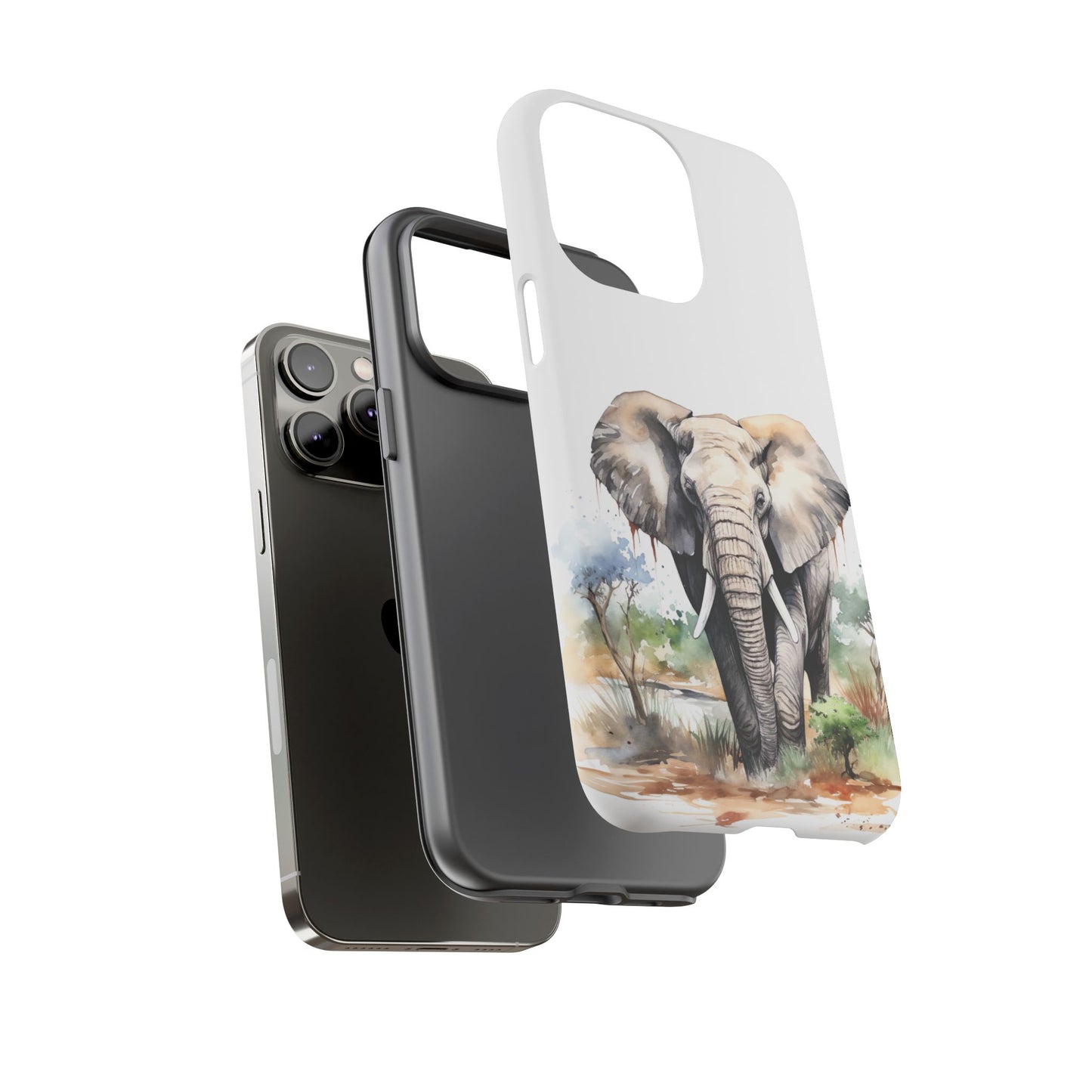 Safari Watercolor Elephant Mobile Cover – Artistic Wildlife Design