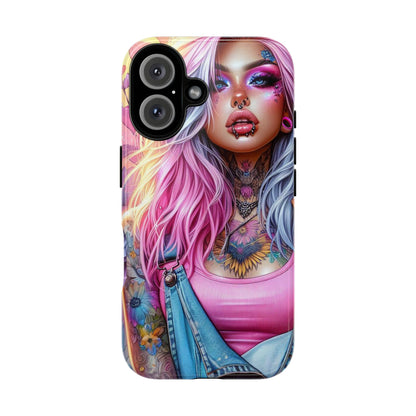 Sunset Glow – Pastel Punk & Floral Ink Mobile Cover