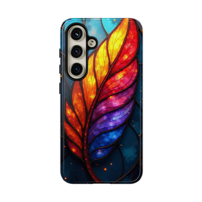 Vivid Feather: Stained Glass Abstract Art