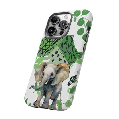 Playful Baby Elephant Mobile Cover – Tropical Boho Art