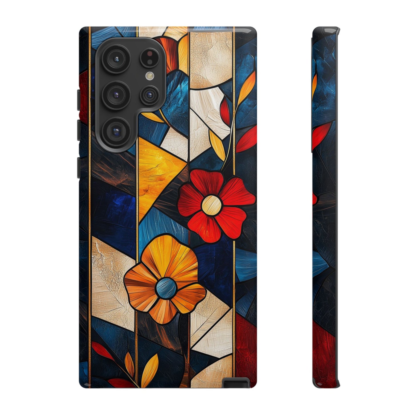 Bloomlines – Geometric Floral Stained Glass Phone Case for iPhone, Samsung & Pixel