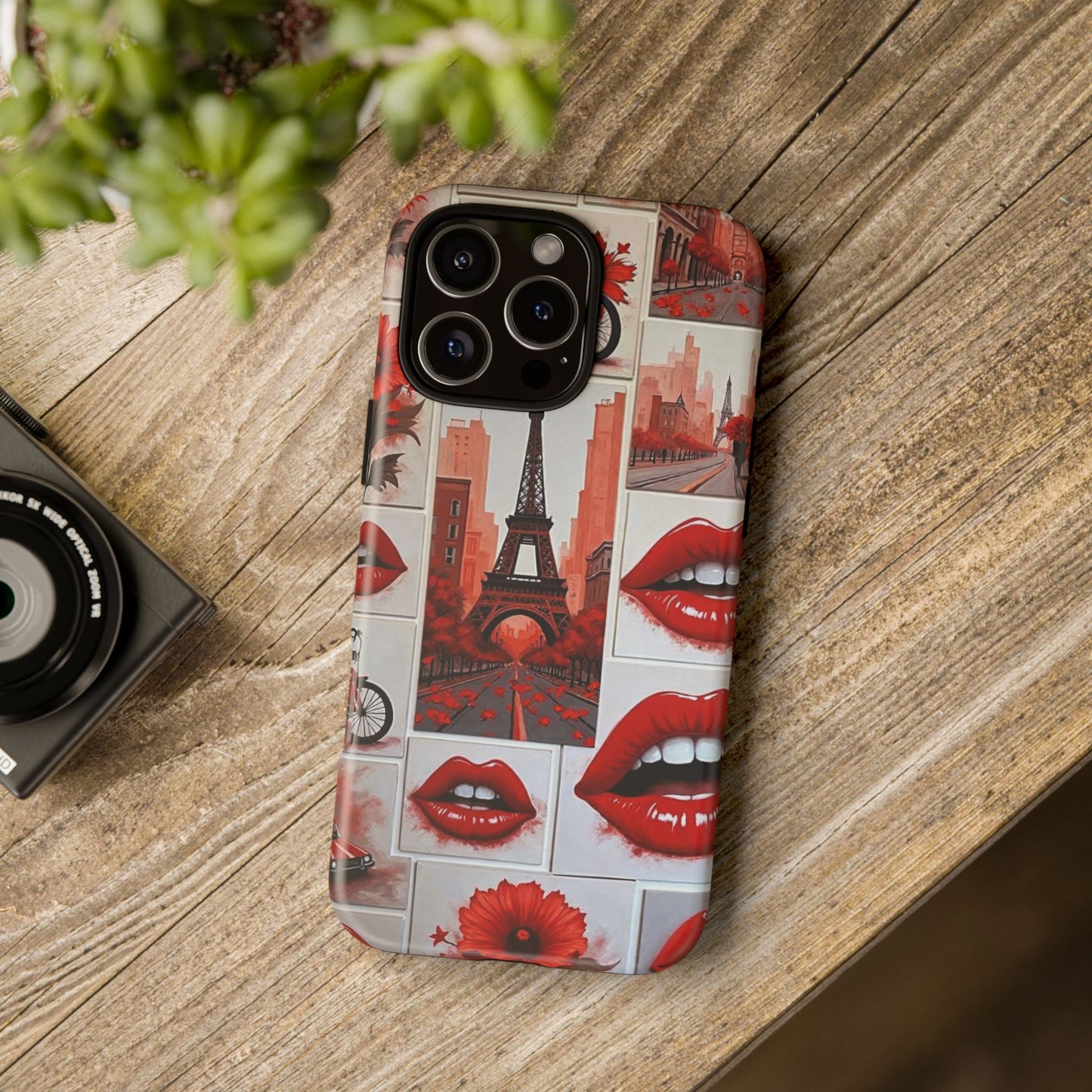 Red Lips & Eiffel Tower Phone Case