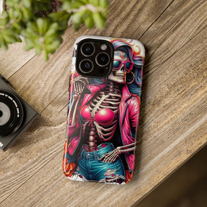 Neon Bones – Retro Skeleton & Vibrant Punk Aesthetic Mobile Cover