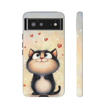 Cute Kitty Love Phone Case – Adorable Anime Cat Design for iPhone, Google Pixel & Samsung
