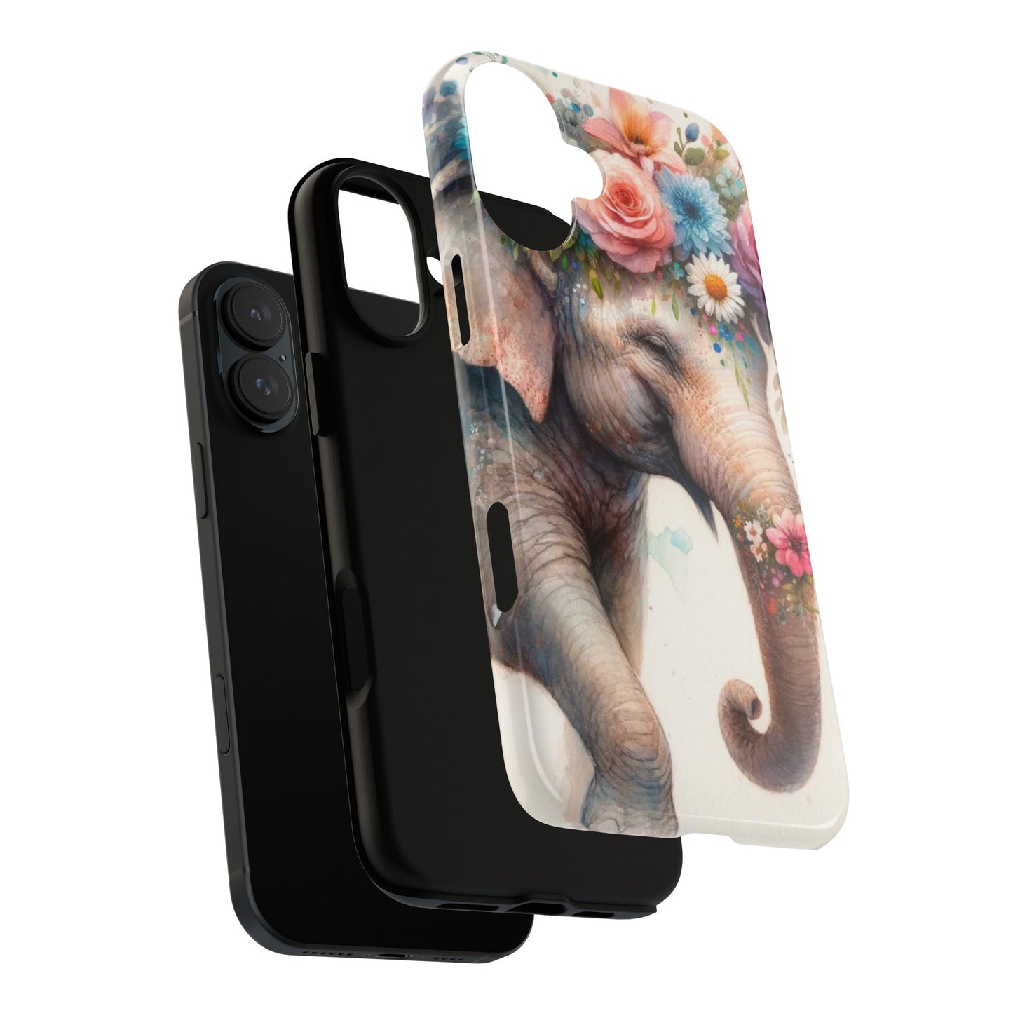 Joyful Floral Elephant Mobile Cover – Whimsical Watercolor Art