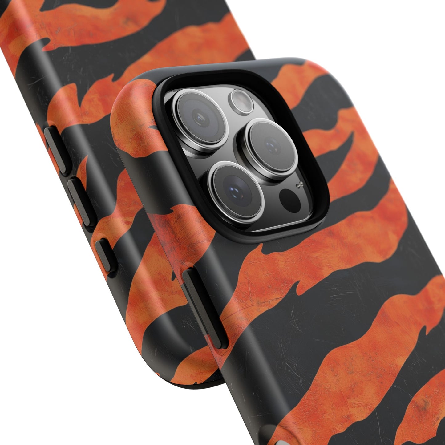 Burnt Orange & Black Tiger Stripes Phone Case for iPhone, Samsung & Google Pixel