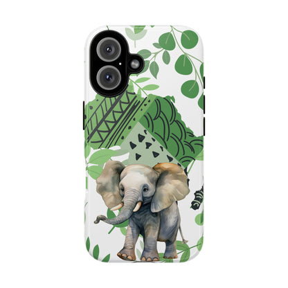 Playful Baby Elephant Mobile Cover – Tropical Boho Art