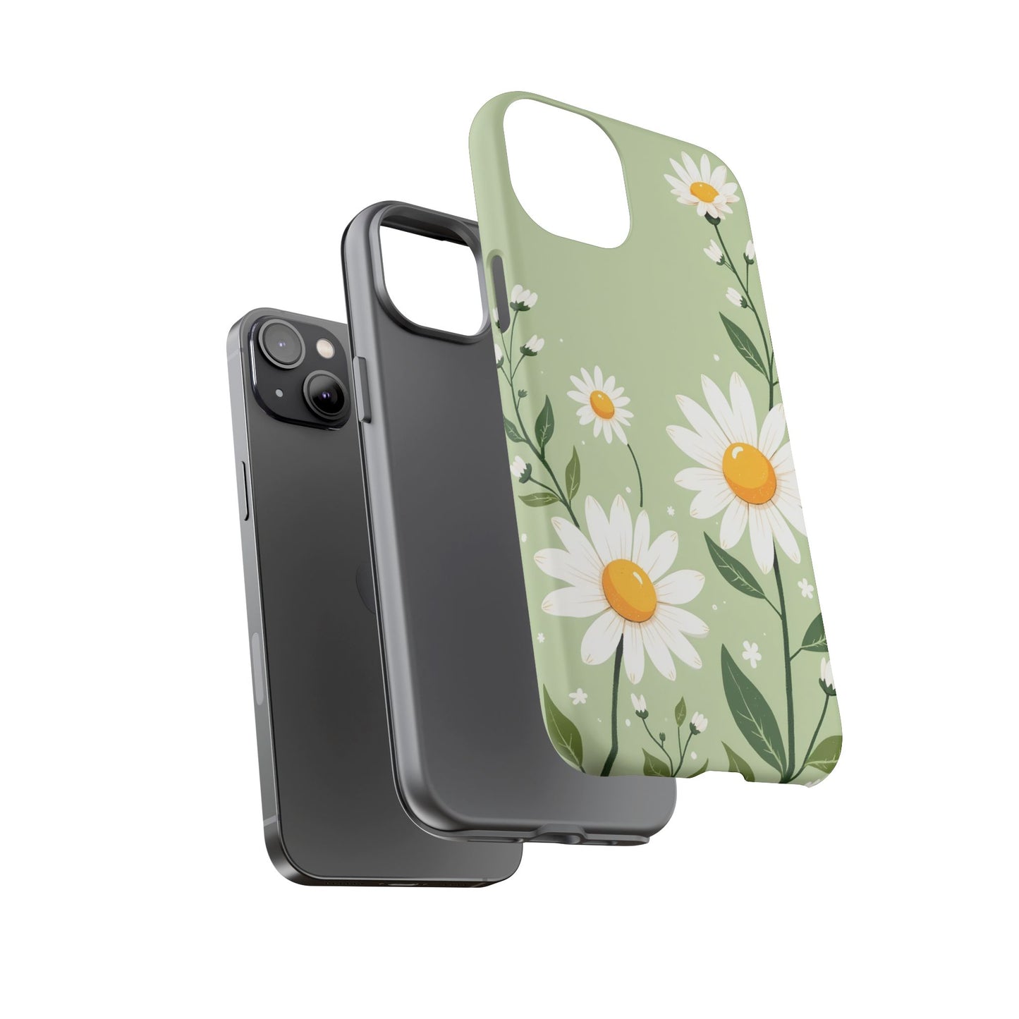 Green Floral Case, Daisy Pattern Design, Iphone Case Design, Perfect Gift For Her