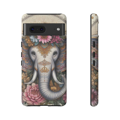 Elegant Floral Elephant Mobile Cover – Royal Mandala Art
