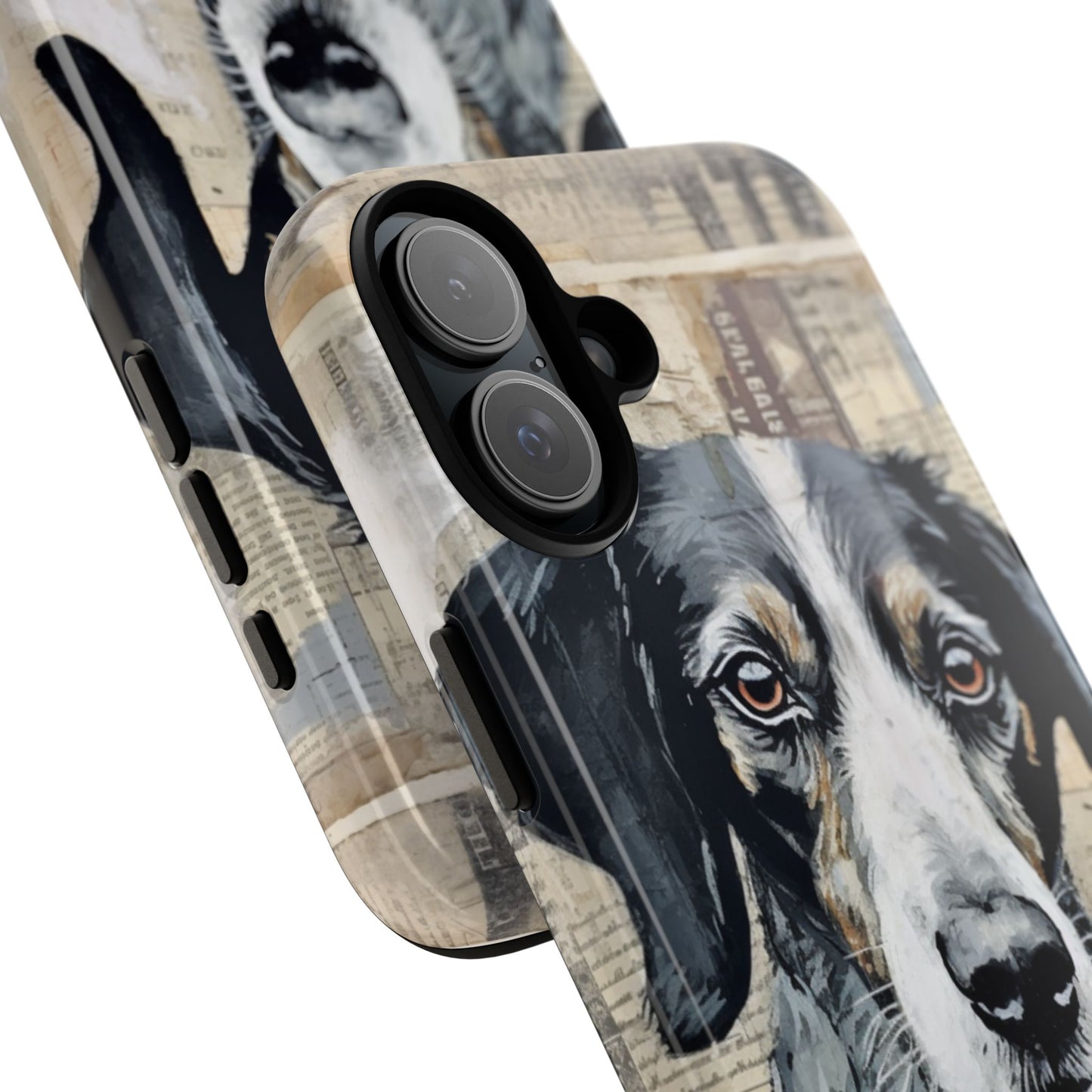 Rustic Dog Portrait – Vintage Collage Style
