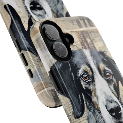 Rustic Dog Portrait – Vintage Collage Style